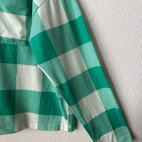 COLSIE Checkered Pull Over White & Green  Long Sleeves Large Top BNWOT - Picture 4 of 7